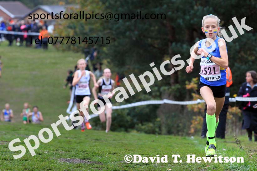 Girls Under-13s, 2022 National Cross Country Relays, Berry Hill Park, Mansfield.  Photo: David T. Hewitson/Sports for All Pics